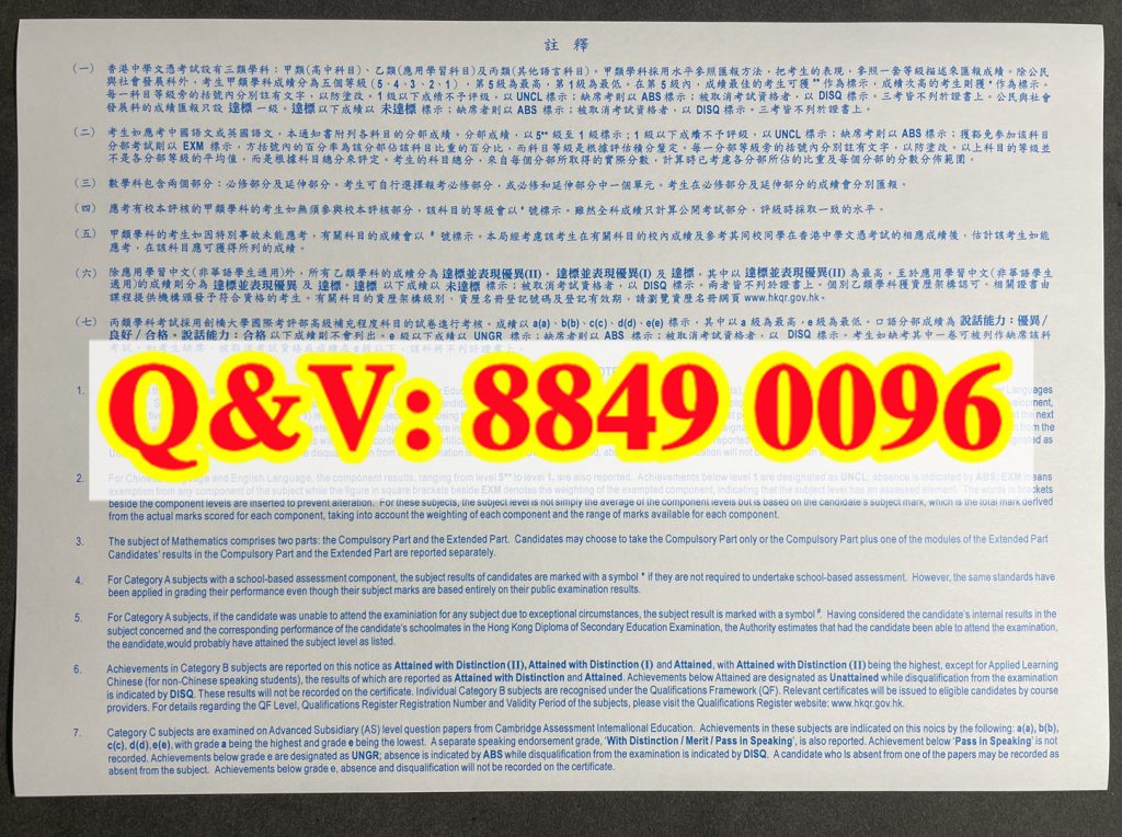 香港考评局 HKDSE 英文科成绩单｜香港中学文凭考试英国语文 5** 满分等级原版成绩通知副本（images 1）