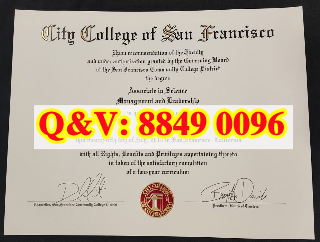实拍 CCSF 旧金山城市学院管理领导力副学士毕业证|美国旧金山城市学院文凭样本(images 1)