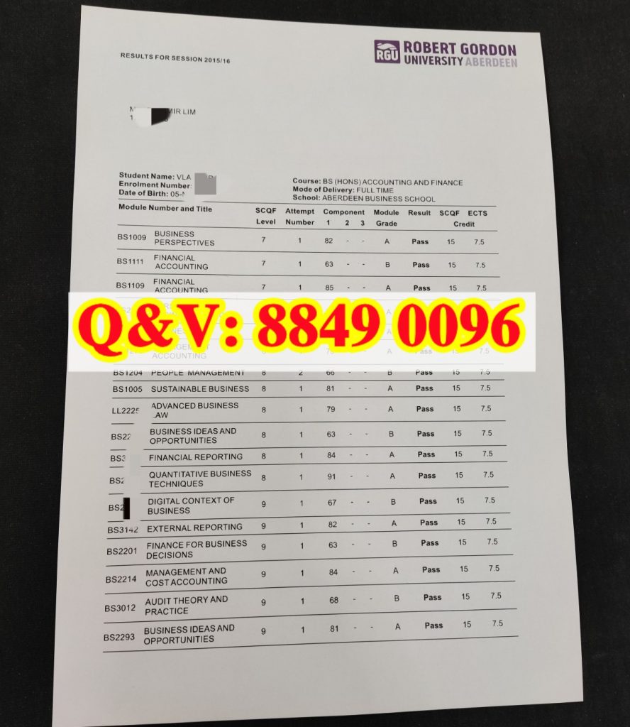 修改英国罗伯特戈登大学成绩单|实拍 RGU 罗伯特戈登大学会计金融本科完整成绩单(images 1)
