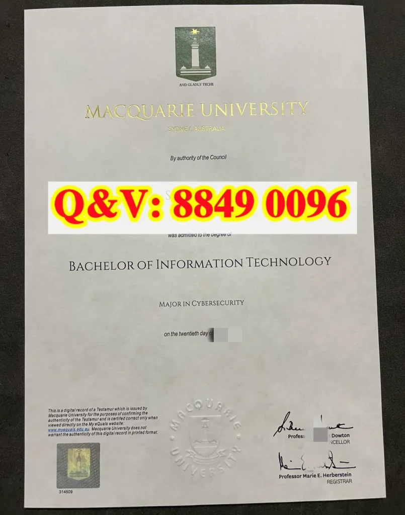 麥考瑞大學 Macquarie 信息技術學士畢業證,澳洲本科 IT 學位證,留服澳洲境外本科學歷認證素材,網絡安全本科文憑