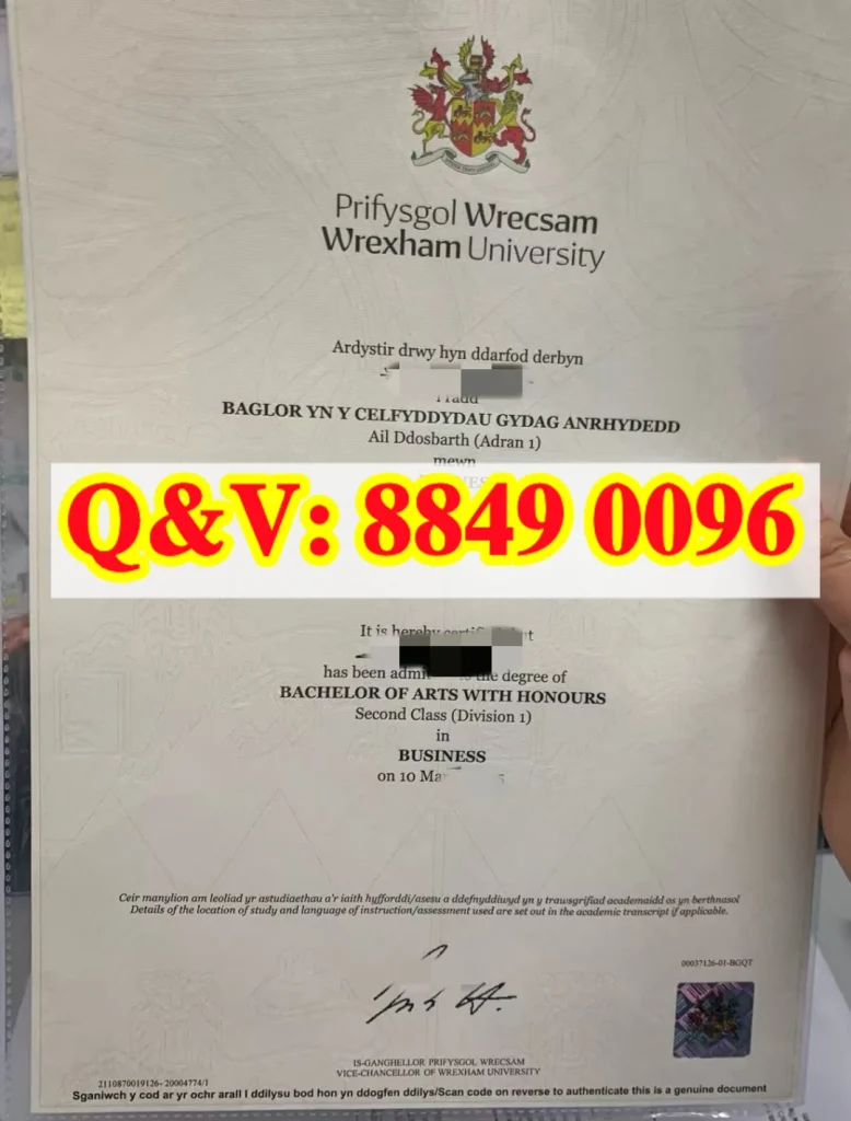 雷克瑟姆大学毕业证，雷克瑟姆大学商务本科毕业证，WrexhamUniversitybachelorDiploma, 英国二等一级荣誉学士文凭，雷克瑟姆大学国外学历认证，英国商务本科毕业证，WrexhamUniversity 荣誉学士证书