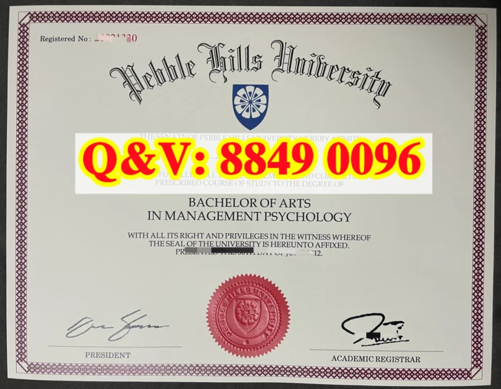 ebble Hills University 毕业证,管理心理学本科文凭,美国私立大学文学士证书,境外本科毕业证明,涉外人力资源管理专业文凭,未备案境外院校学历参考材料,管理心理学 BachelorofArts 证书