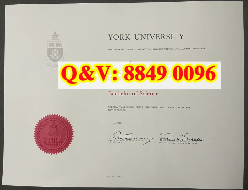 加拿大约克大学毕业证理学学士学位证书，York University Bachelor Diploma