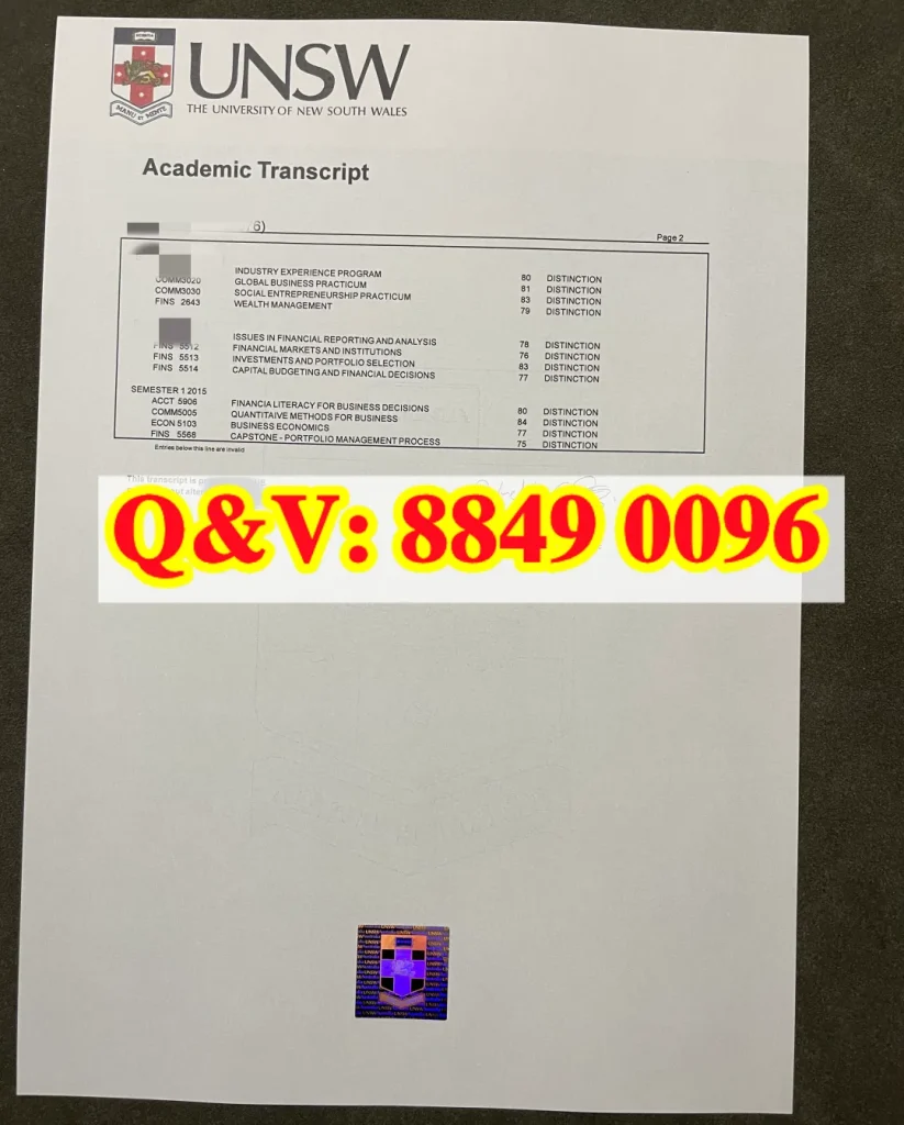 UNSW 本科官方成绩单,新南威尔士大学金融商学士完整成绩单,The University of New South Wales Academic Transcript, 澳洲商科本科成绩证明,留服认证配套全套成绩单材料,海外金融本科 Distinction 成绩凭证,澳洲八大本科学籍学业备案文件