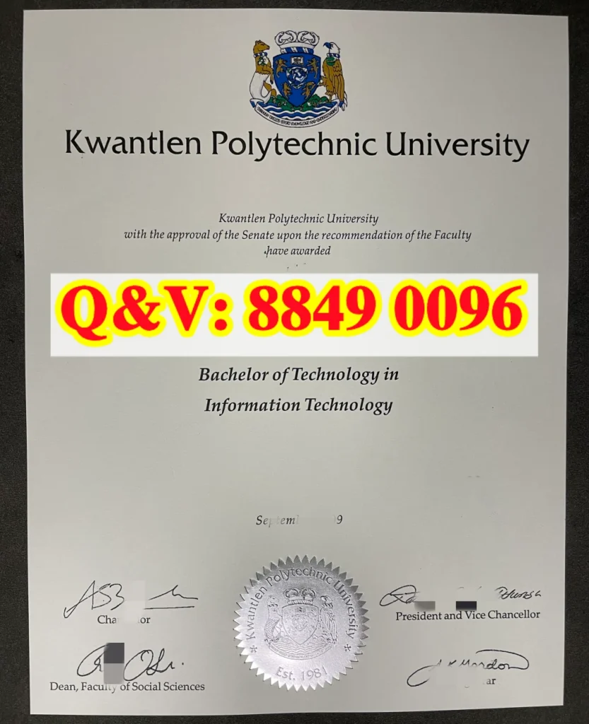 KPU 本科文凭，昆特兰理工大学信息技术学士证书，加拿大公立理工本科毕业证明