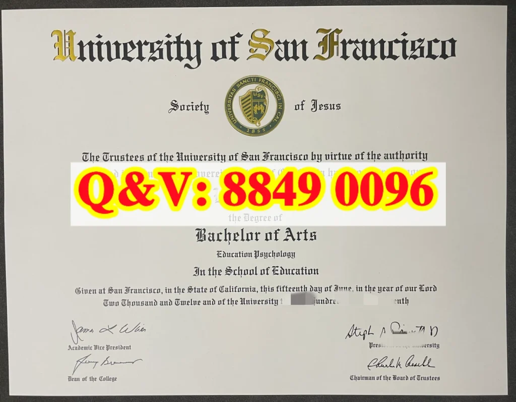 USF 本科文凭,旧金山大学教育心理学学士证书,美国私立高校教育本科毕业证明