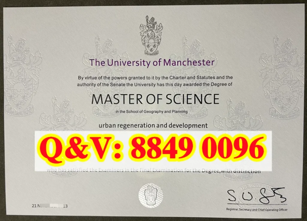 英国曼彻斯特大学城市更新与发展 MSc 理学硕士学位证书原件实拍,英国欧洲顶尖规划学院研究生文凭样本,用于境外城乡规划留学学历、留服认证、规划设计院求职科普参考