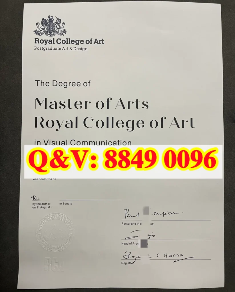 英国皇家艺术学院文凭样本,Royal College of Art diploma,英国皇家艺术学院毕业证实拍