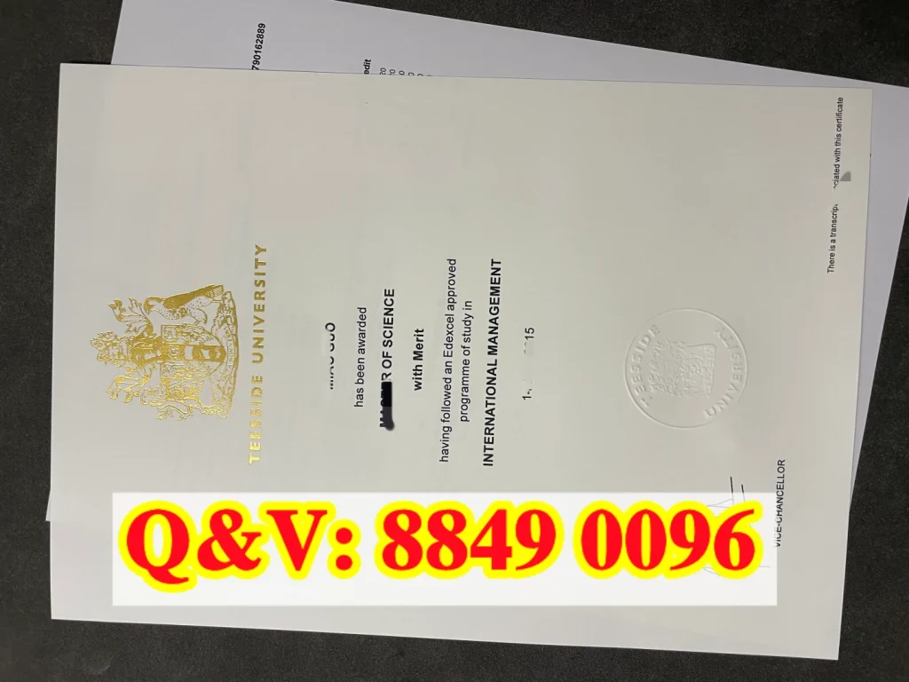 英国提赛德大学文凭样本实拍，英国大学成绩单修改Teesside University transcript