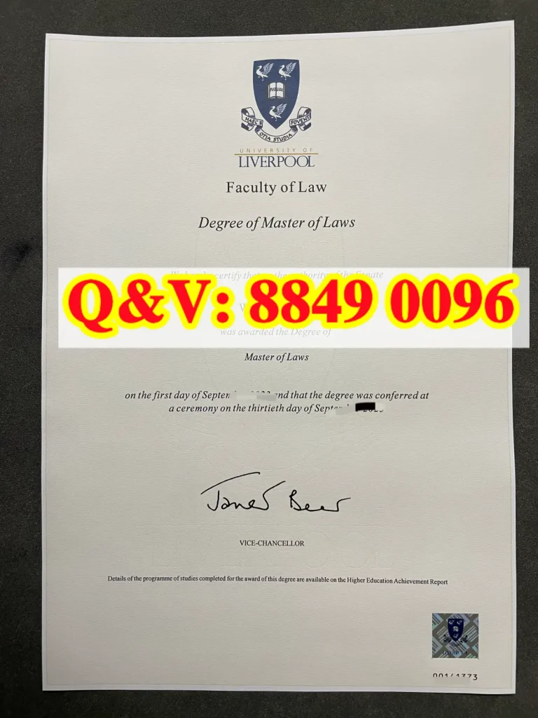 英国利物浦大学硕士文凭证书,英国利物浦大学毕业证,University of Liverpool degree