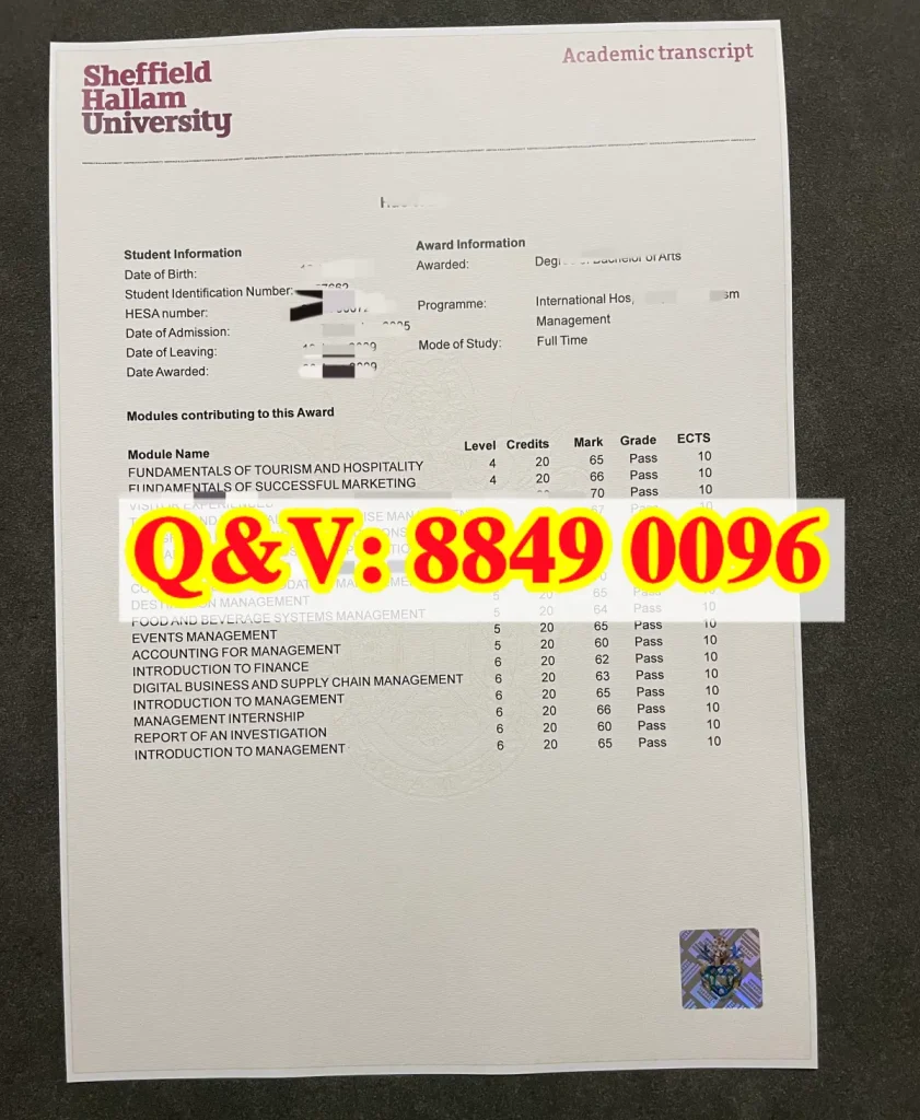 实拍英国谢菲尔德哈勒姆大学成绩单,Sheffield Hallam University transcript,谢菲尔德哈勒姆大学成绩单样本,谢菲尔德哈勒姆大学学历,谢菲尔德哈勒姆大学留学材料
