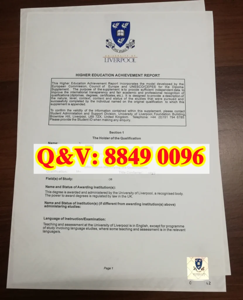 英国利物浦大学成绩单案例,University of Liverpool transcript