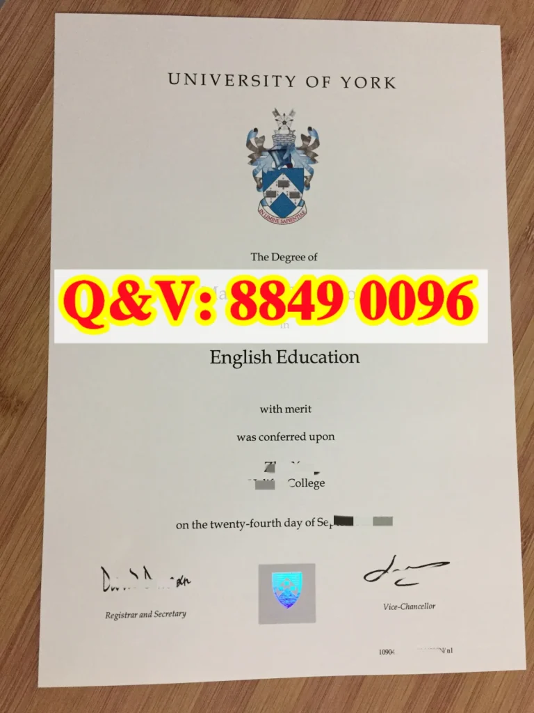 实拍英国约克大学毕业证,University of York diploma