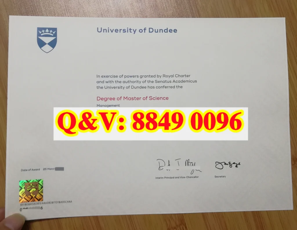 英国邓迪大学毕业证样本，University of Dundee degree