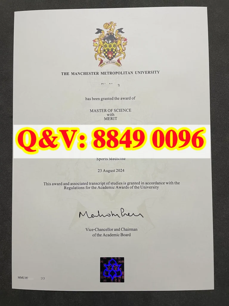 英国曼彻斯特城市大学硕士毕业证Manchester Metropolitan University master degree