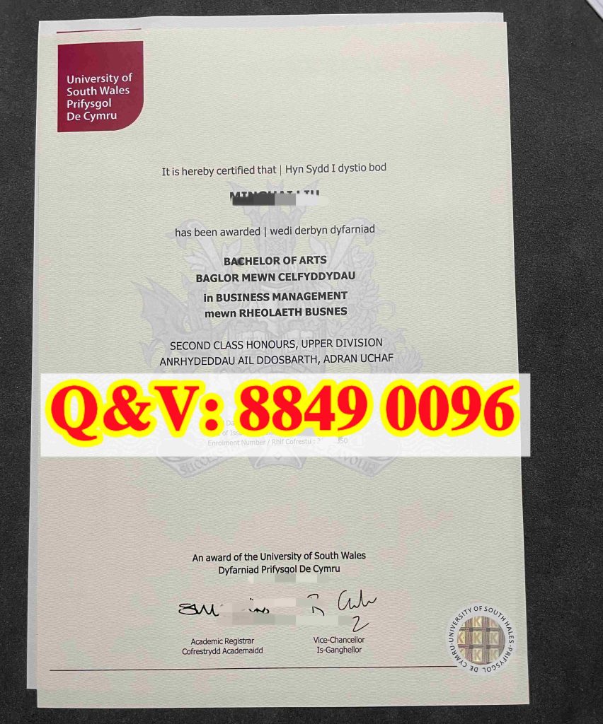 实拍英国南威尔士大学毕业证university of south wales degree