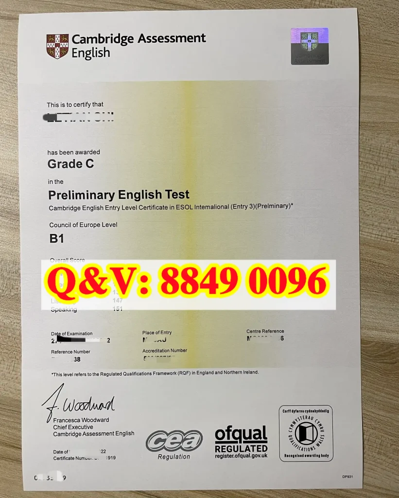实拍剑桥英语考评部 Cambridge Assessment English 官方 PET（Preliminary English Test）英语等级证书