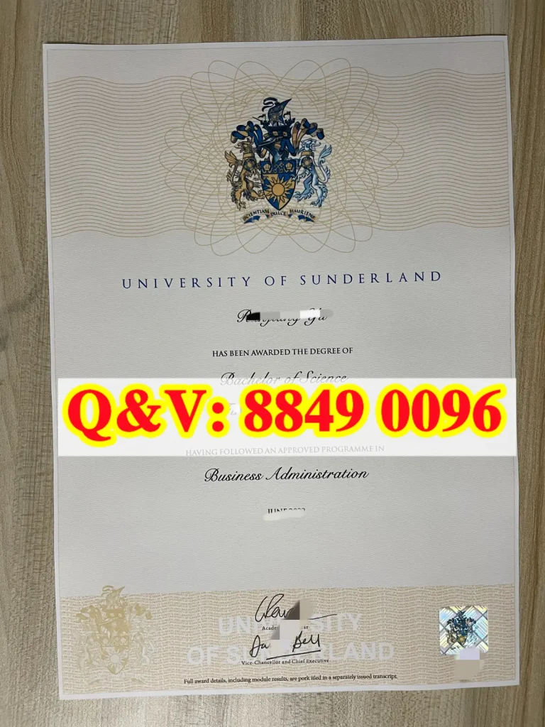 实拍英国桑德兰大学毕业证，University of Sunderland degree，桑德兰大学学位证书模版