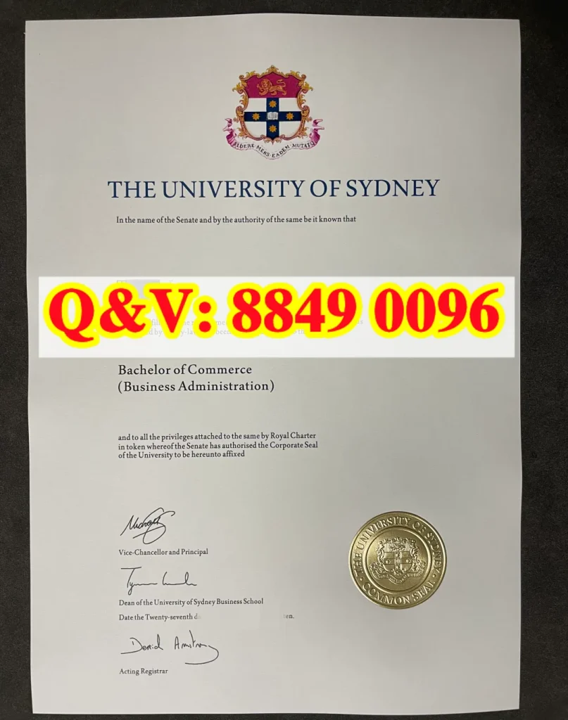 文件为澳洲八大悉尼大学（The University of Sydney）工商管理主修商科学士学位证书，授予学位 Bachelor of Commerce (Business Administration) 商科学士（工商管理方向）