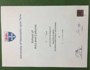 纽卡斯尔大学媒体与公共关系文学硕士学位证书完整...