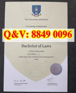 谢菲尔德大学法学学士 LLB 二等二级荣誉毕业证书实...