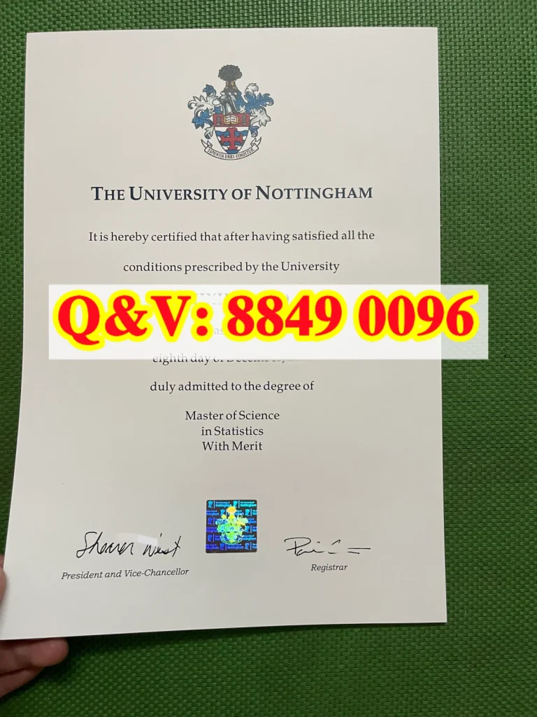 英国诺丁汉大学文凭毕业证Diploma from University of Nottingham United Kingdom(images 1)