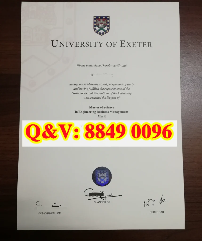 实拍英国埃克塞特大学工程商务管理理学硕士毕业证，University of Exeter MSc Engineering Business Management Merit Certificate
