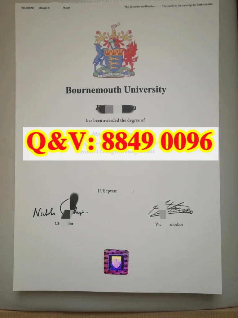 英国伯恩茅斯大学毕业证文凭,Bournemouth University degree