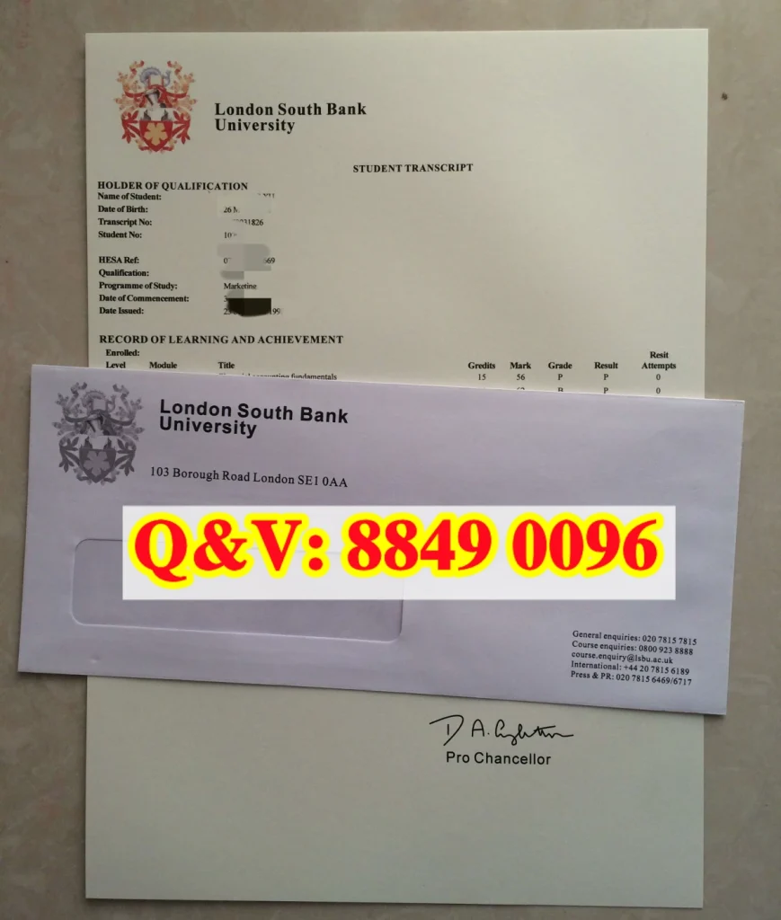 南岸大学成绩单密封信封London South Bank University official transcript in sealed envelope