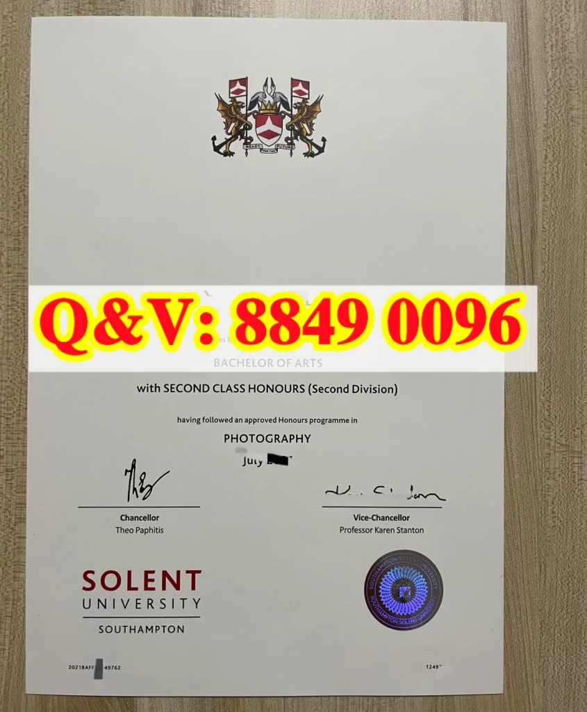 索伦特大学毕业证成绩单,Solent University degree,索伦特大学毕业证样本