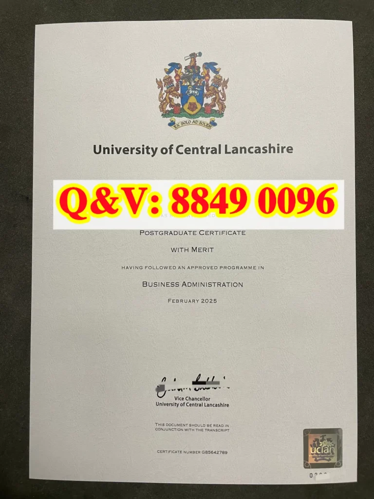 实拍中央兰开夏大学证书,UCLan 工商管理研究生证书,英国 PG‑Cert 结业证书,英国 Merit 等次研究生证书