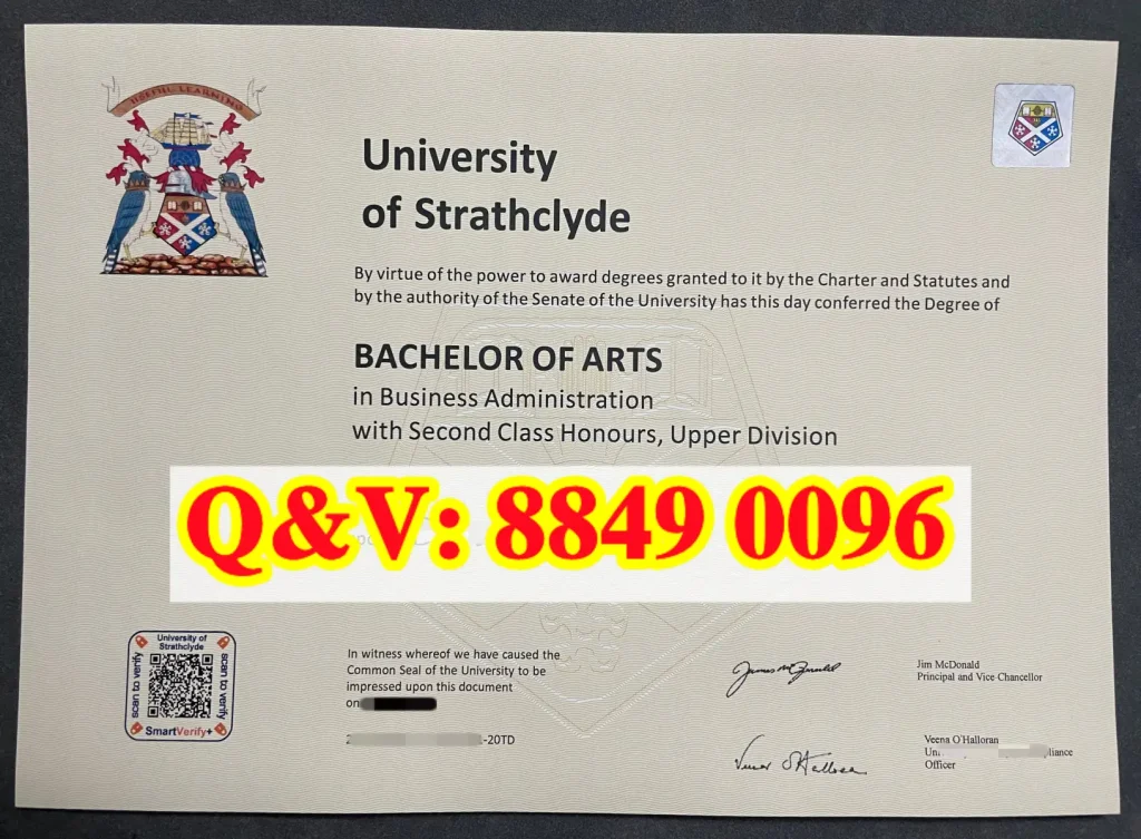 实拍英国思克莱德大学毕业证University of Strathclyde degree