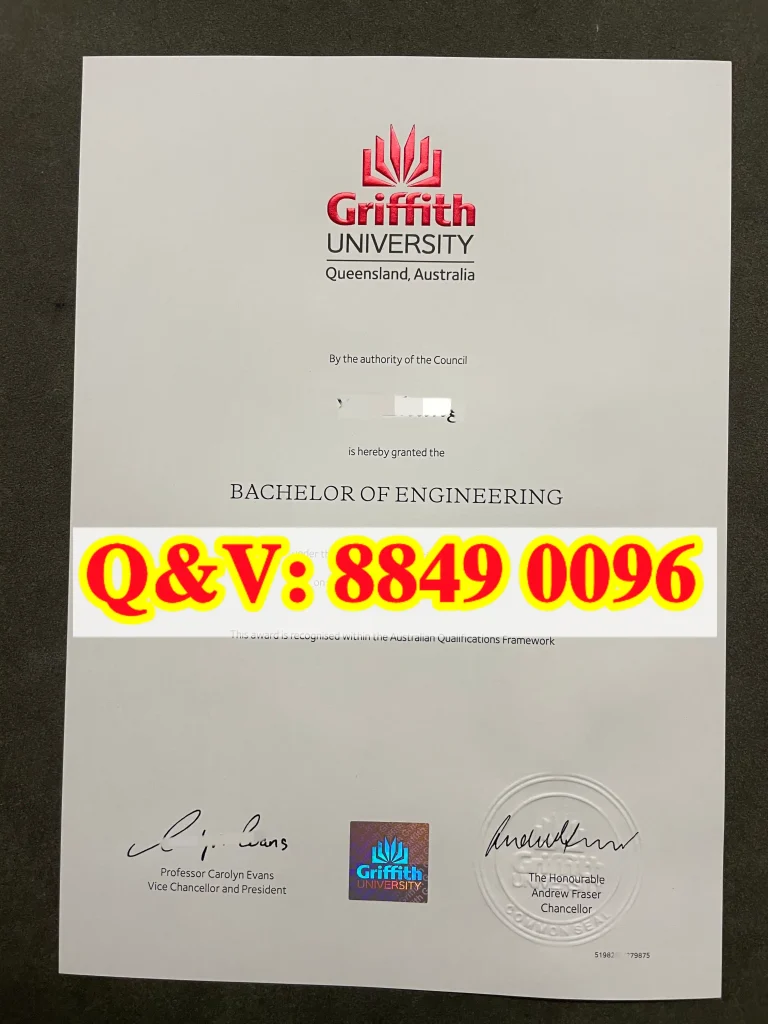澳洲格里菲斯大学工学学士学位证书，澳洲格里菲斯大学文凭 Diploma from Griffith University Australia，澳洲格里菲斯大学毕业证，澳洲格里菲斯大学学位证，Griffith University diploma