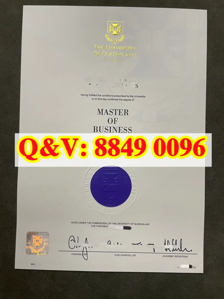 昆士兰大学硕士毕业证文凭,The University of Queensland master degree,昆士兰大学硕士学位证书