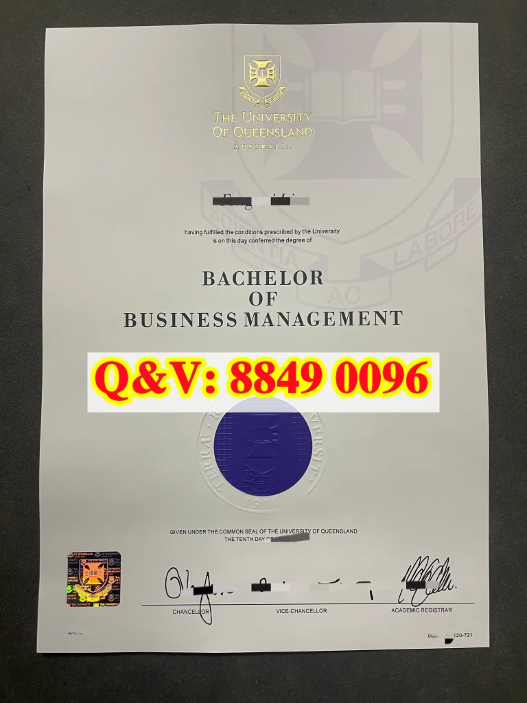 昆士兰大学商务管理本科毕业证,澳洲八大商科本科文凭,昆士兰大学留服认证学位证书