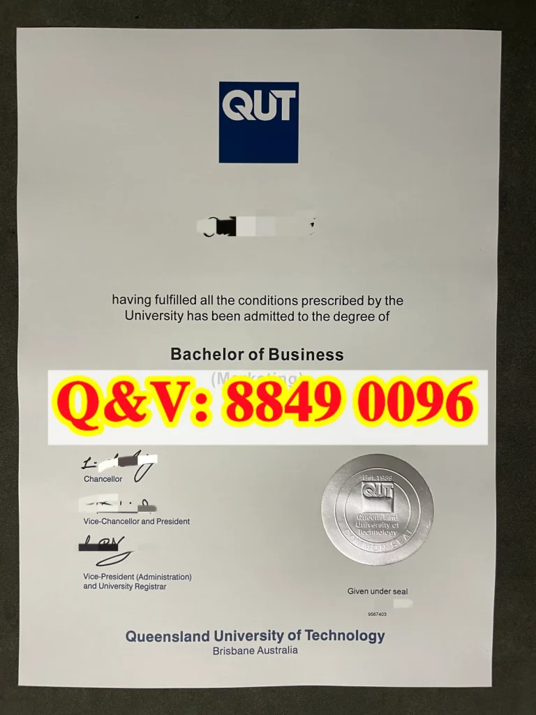 昆士兰科技大学毕业证商学学士学位证书， Queensland University of Technology diploma