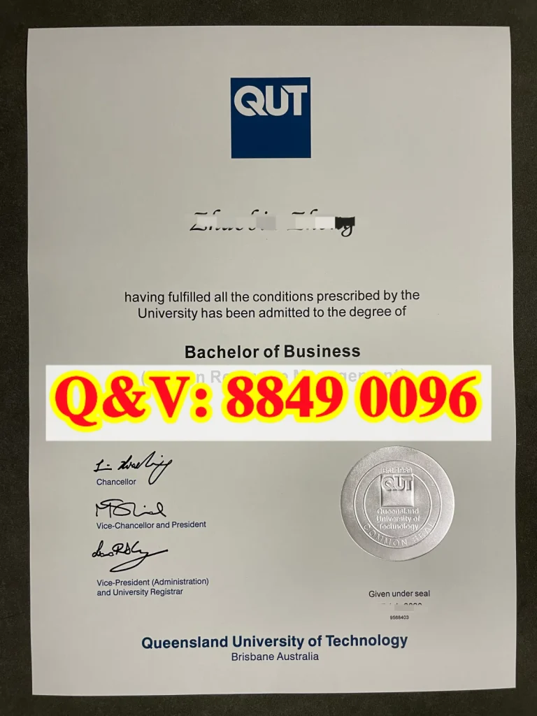 昆士兰科技大学本科毕业证学位证， Queensland University of Technology diploma