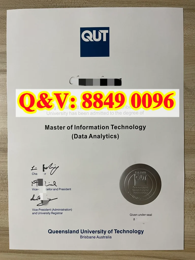 昆士兰科技大学硕士毕业证， Queensland University of Technology diploma