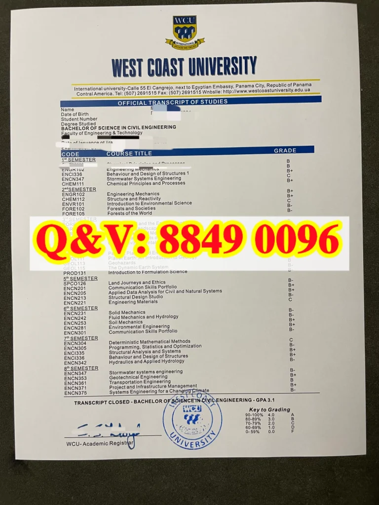 巴拿马西海岸大学成绩单West Coast University‑Panama transcript(images 1)