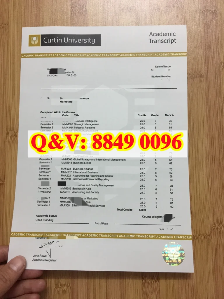 澳洲科廷大学成绩单商学学士市场营销专业｜Curtin University Bachelor of Commerce Marketing Academic Transcript（images 1）