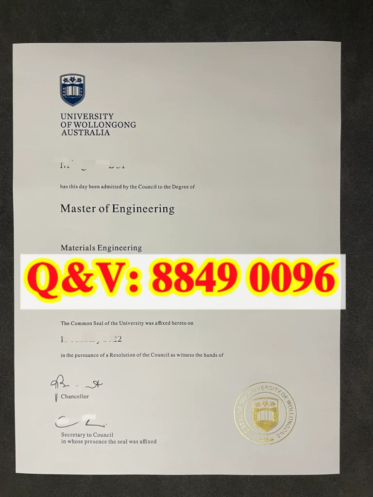 实拍澳洲卧龙岗大学硕士毕业证，伍伦贡大学硕士文凭介绍University of Wollongong Master Degree Certificate