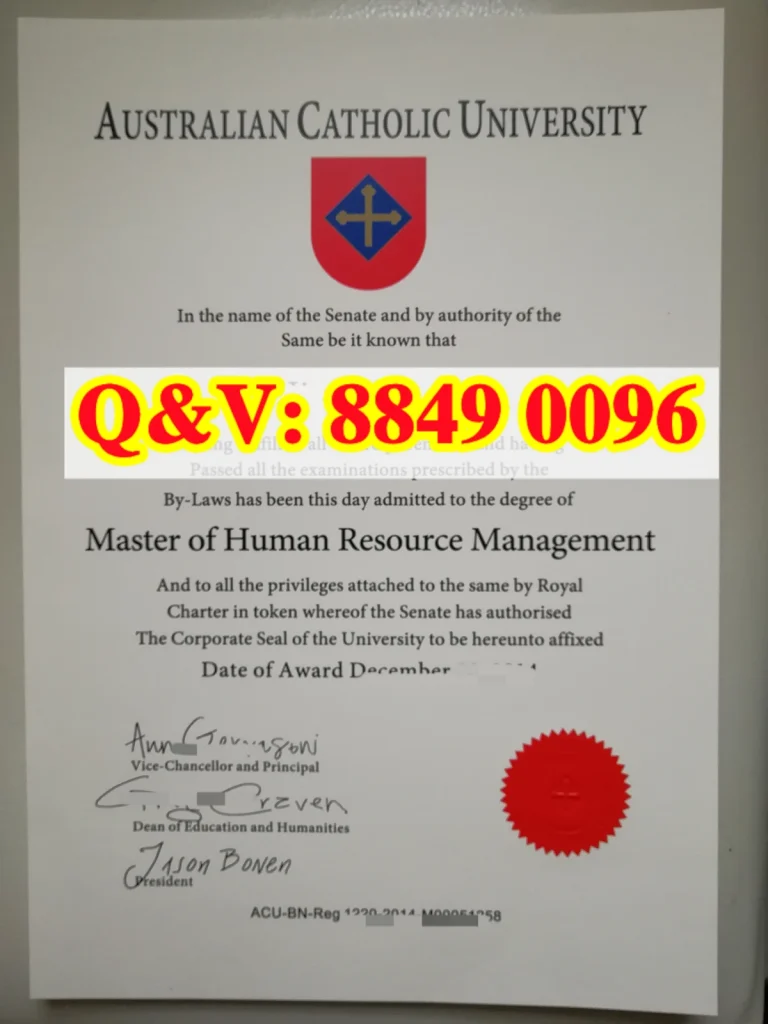 旧版本澳大利亚天主教大学硕士毕业证,Diploma from Australian Catholic University,澳大利亚天主教大学成绩单