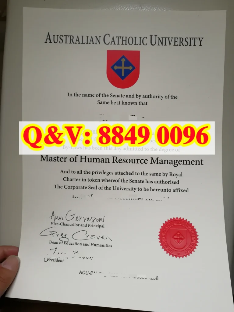 澳大利亚天主教大学硕士学位证书,Diploma from Australian Catholic University,澳大利亚天主教大学成绩单