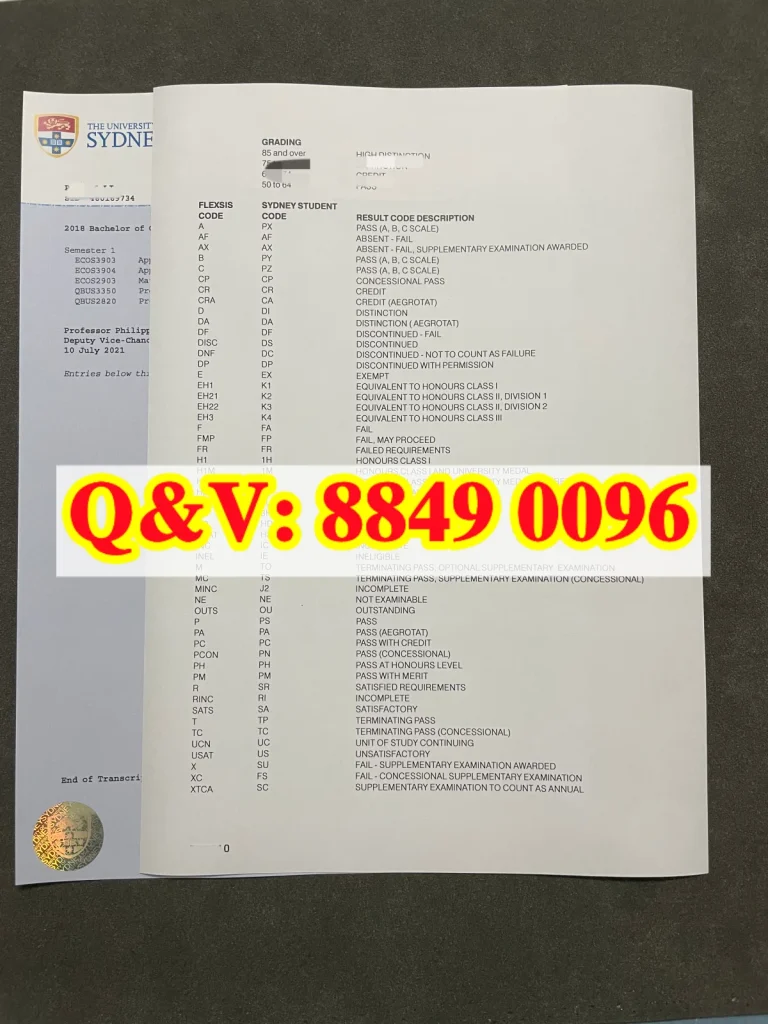 悉尼大学商学士会计金融本科官方成绩单原件实拍,The University of Sydney Bachelor of Commerce official academic transcript