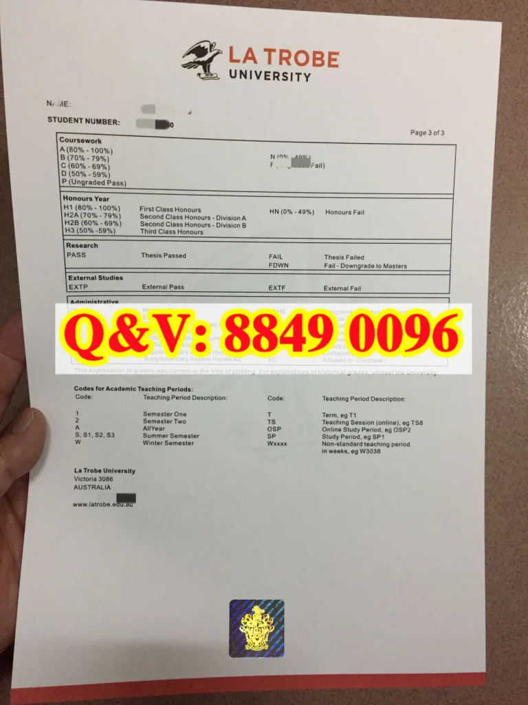 澳洲乐卓博大学成绩单,La Trobe University transcript,澳洲拉筹伯大学成绩单