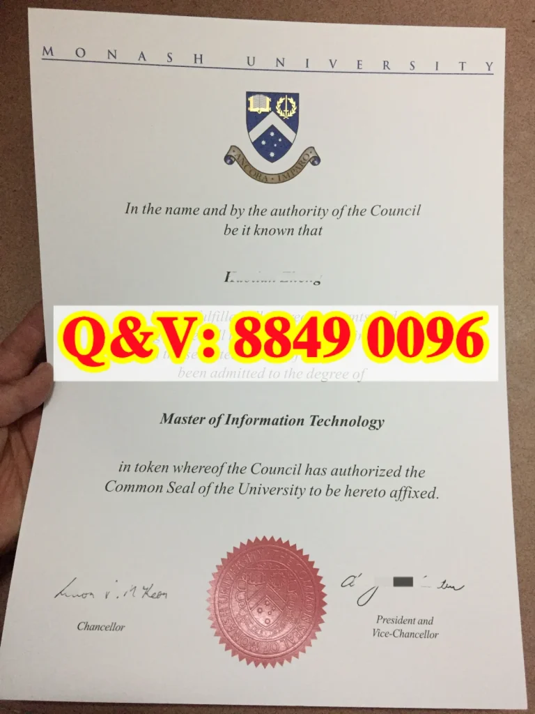 莫纳什大学信息技术硕士毕业证,Monash University Master of Information Technology Degree Certificate