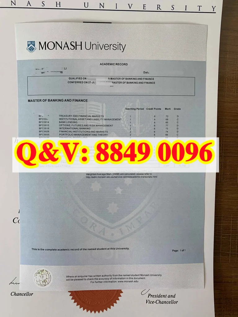 莫纳什大学毕业证明信,Monash University Proof of Qualification, 澳洲八大临时毕业证明