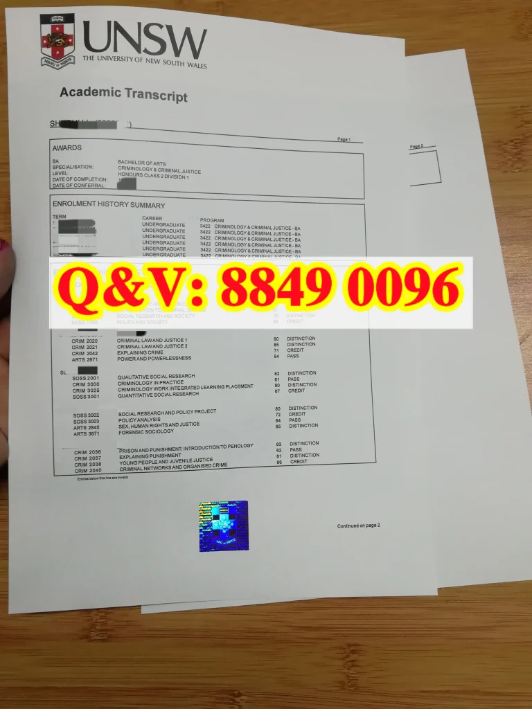 新南威尔士大学犯罪学与刑事司法文学士(二等一荣誉学位)成绩单完整解析|UNSW The University of New South Wales Bachelor of Arts Criminology & Criminal Justice Academic Transcript(images 1)