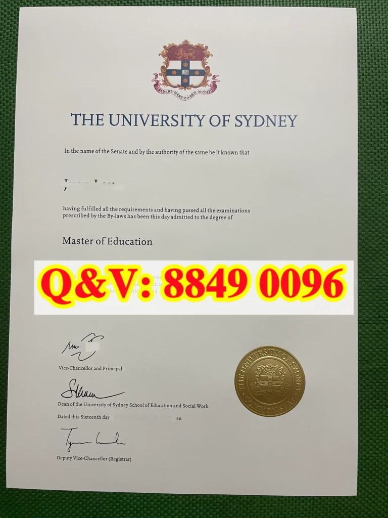 澳大利亚悉尼大学教育学硕士毕业证 The University of Sydney Master of Education Degree Certificate