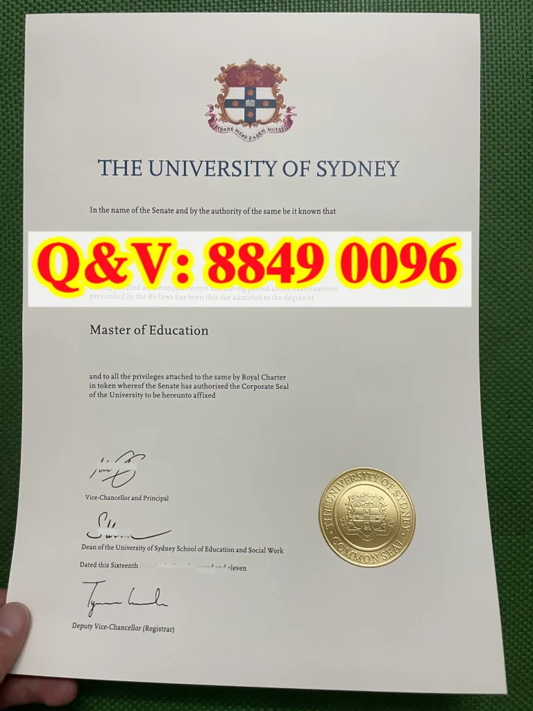 实拍悉尼大学教育学硕士原版学位证书
